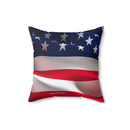 American Flag Faux Suede Square Pillow