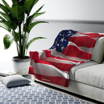 American Flag Velveteen Plush Blanket