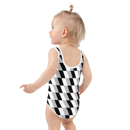 Abstract Gray Kids Swimsuit