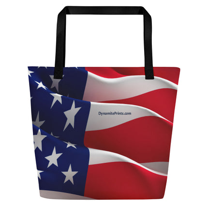 American Flag Large Tote Bag