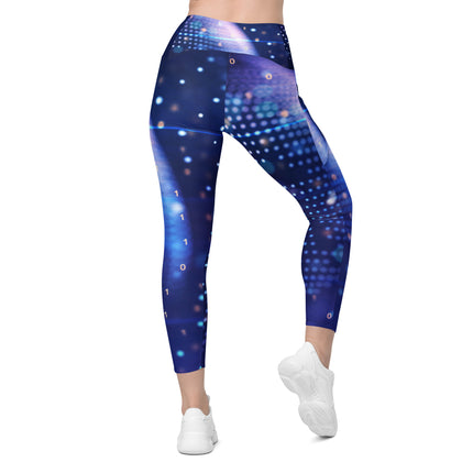 Blue Disco Leggings With Pockets