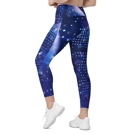 Blue Disco Leggings With Pockets