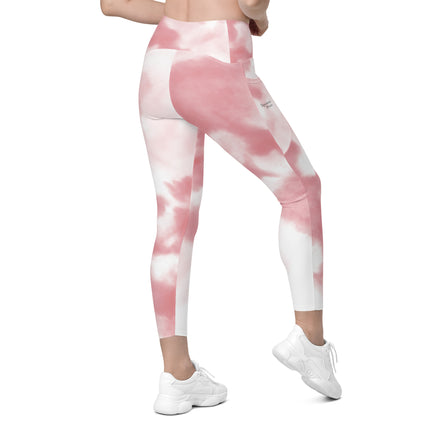 Pink Watercolor Leggings With Pockets