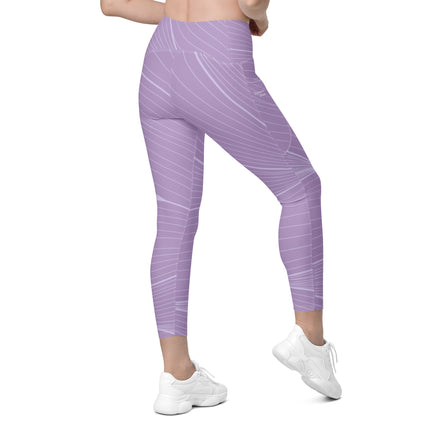 Abstract Purple Leggings With Pockets