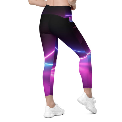Neon Lights Leggings With Pockets