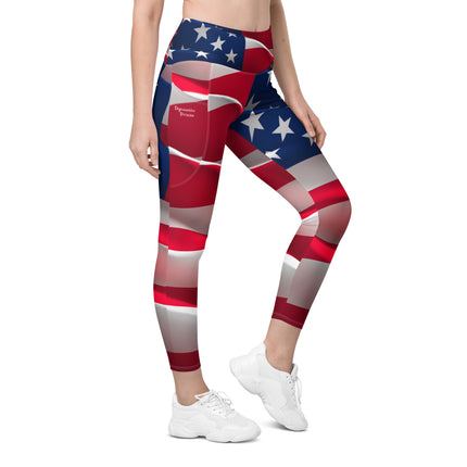 American Flag Women's Leggings With Pockets