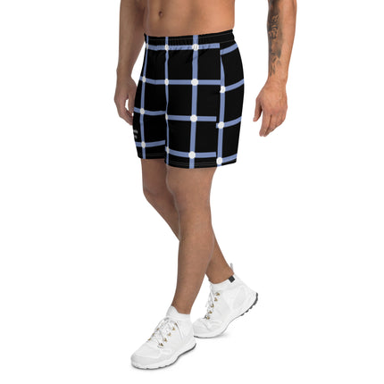 Blue Geometric Men's Athletic Long Shorts
