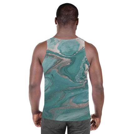 Marbled Teal Unisex Tank Top