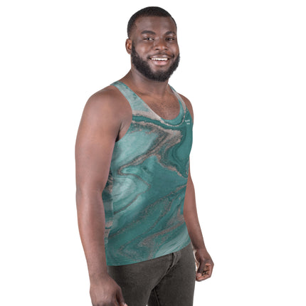 Marbled Teal Unisex Tank Top