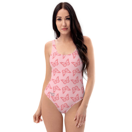 Pink Butterfly Women's One-Piece Swimsuit