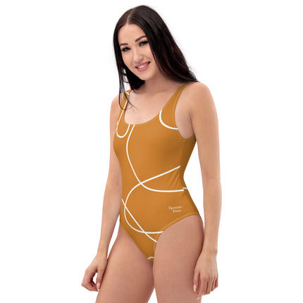 One Line Gold Women's One-Piece Swimsuit