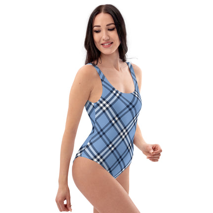 Blue Plaid Women's One-Piece Swimsuit