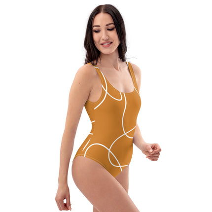 One Line Gold Women's One-Piece Swimsuit