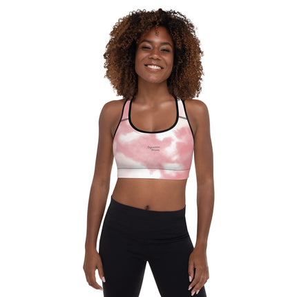 Pink Watercolor Padded Sports Bra