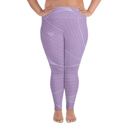 Abstract Purple Plus Size Leggings