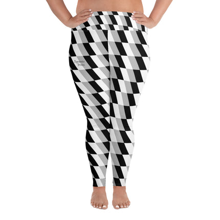 Abstract Grey Plus Size Leggings