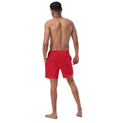 Red Men's swim trunks