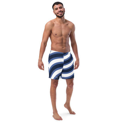 Blue & White Waves Men's swim trunks