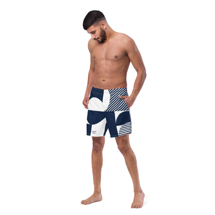 Navy Geometric Men's swim trunks