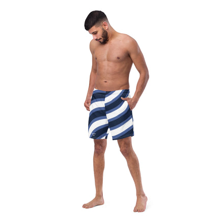 Blue & White Waves Men's swim trunks
