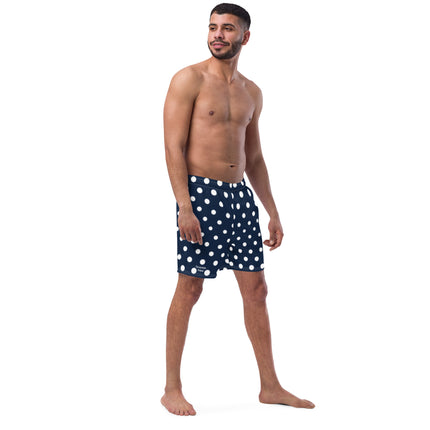 Navy & White Dots Men's swim trunks