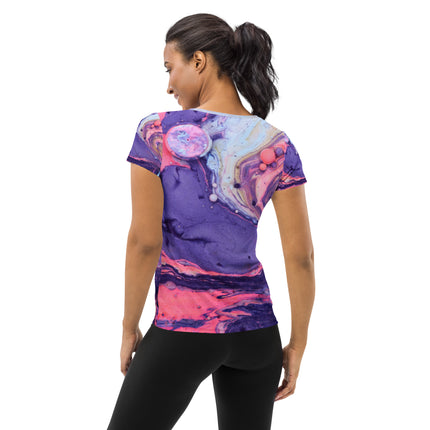 Marbled Women's Athletic T-shirt
