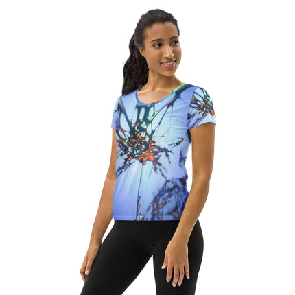 Blue Splatter Women's Athletic T-shirt