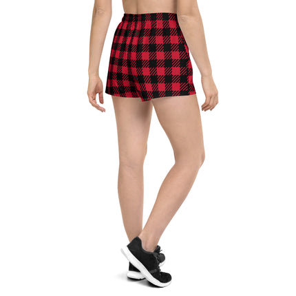 Red Plaid Women’s Athletic Shorts