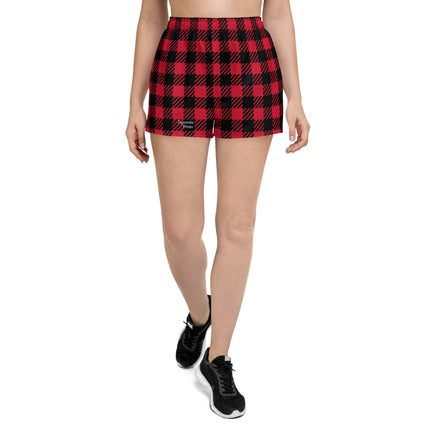 Red Plaid Women’s Athletic Shorts