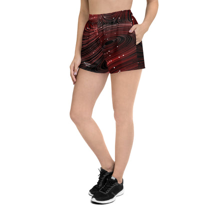 Swirled Red Women’s Athletic Shorts
