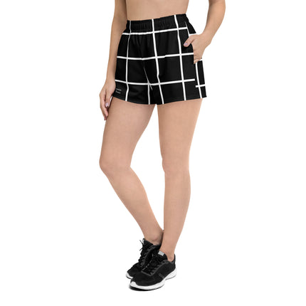 Black Geometric Women’s Athletic Shorts