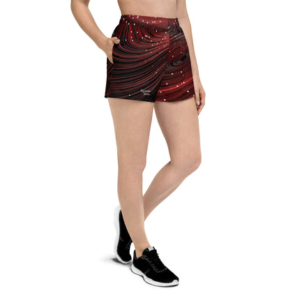 Swirled Red Women’s Athletic Shorts