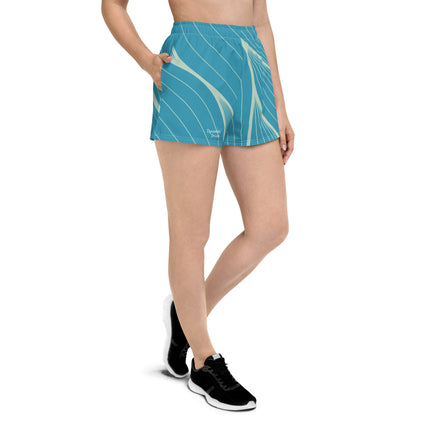 Abstract Blue Women’s Athletic Shorts