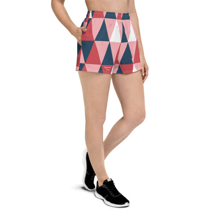 Pink Geometric Women’s Athletic Shorts