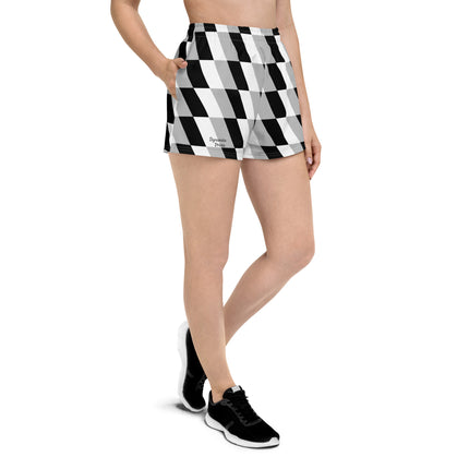 Abstract Grey Women’s Athletic Shorts