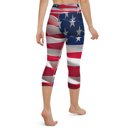 American Flag Women's Yoga Capri Leggings