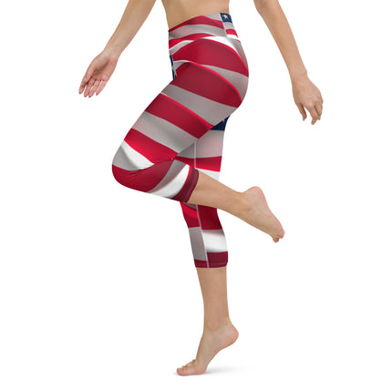 American Flag Women's Yoga Capri Leggings