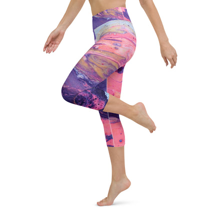 Marbled Women's Yoga Capri Leggings