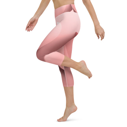 Pink Ribbon Women's Yoga Capri Leggings