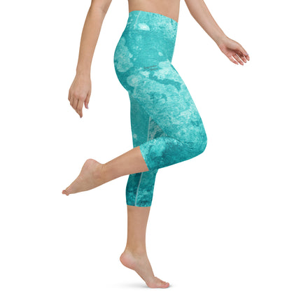 Turquoise Women's Yoga Capri Leggings