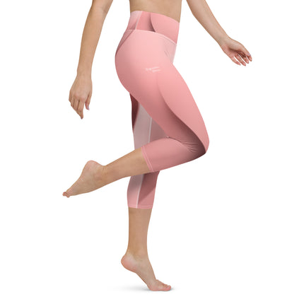 Pink Ribbon Women's Yoga Capri Leggings