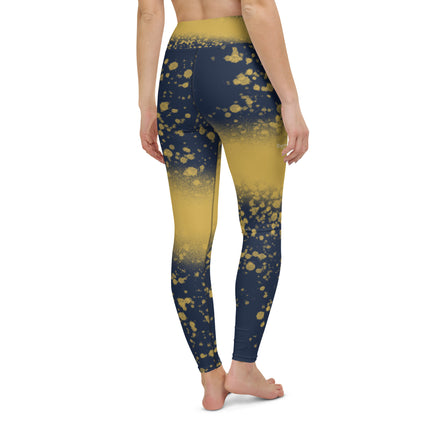 Navy & Gold Splatter Yoga Leggings