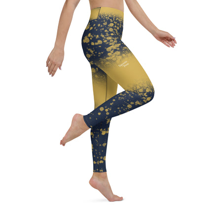 Navy & Gold Splatter Yoga Leggings