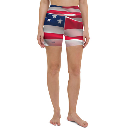 American Flag Yoga Shorts