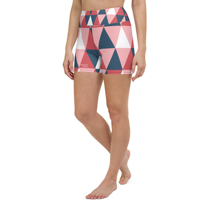 Pink Geometric Women's Yoga Shorts