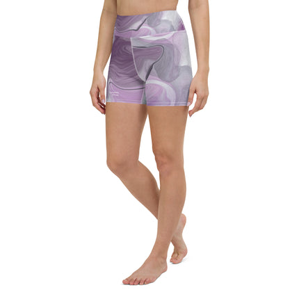 Marbled Purple Yoga Shorts