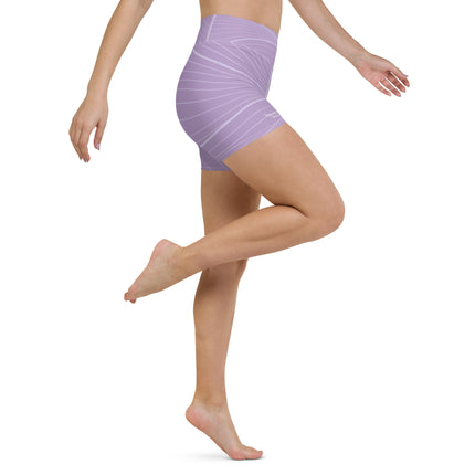 Abstract Purple Women's Yoga Shorts