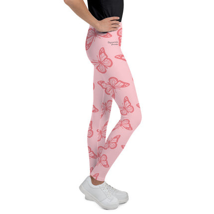 Pink Butterfly Youth Leggings