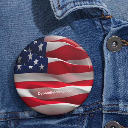American Flag Custom Pin Buttons