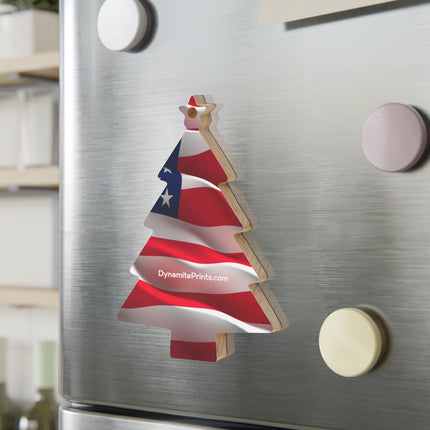 American Flag Wooden Christmas Ornaments